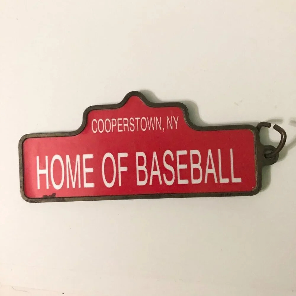 Vintage 1987 Home of  Baseball Cooperstown NJ On The Road Keychain Missing Ring